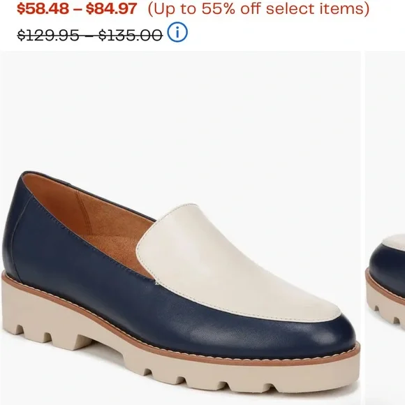 Vionic Kensley Navy and Cream - Picture 1 of 4